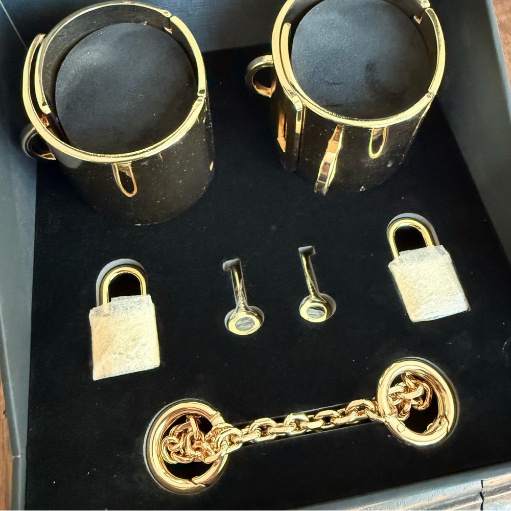 Honey Birdette Gold Wrist Cuff Set Handcuffs